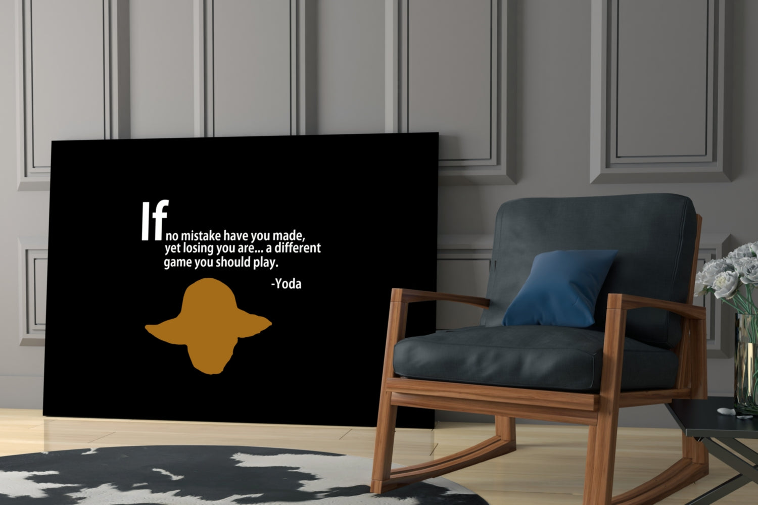 Words of Yoda Glass Wall Art.