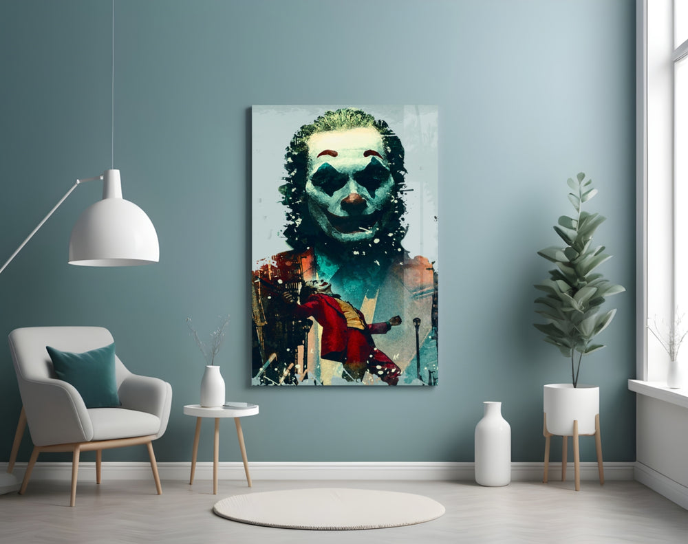 DC glass print bringing Joker-cinema edge to a teen's bedroom