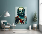 DC glass print bringing Joker-cinema edge to a teen's bedroom