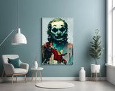 DC glass print bringing Joker-cinema edge to a teen's bedroom