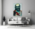 Joker Watercolor artwork styled in a creative loft interior