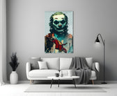 Joker Watercolor artwork styled in a creative loft interior