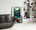 DC panel against a moody dark-painted accent wall