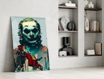 Cinematic artwork in a moody bedroom interior