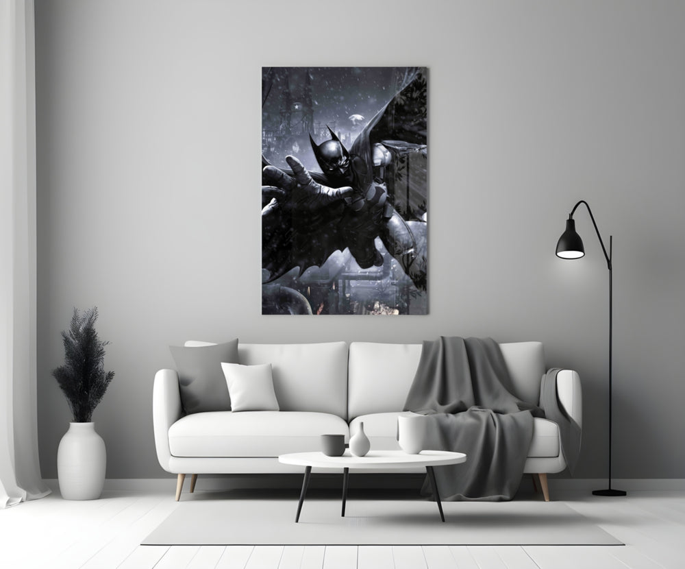 Batman Arkham Leap artwork styled in a creative loft interior