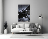 Batman Arkham Leap artwork styled in a creative loft interior