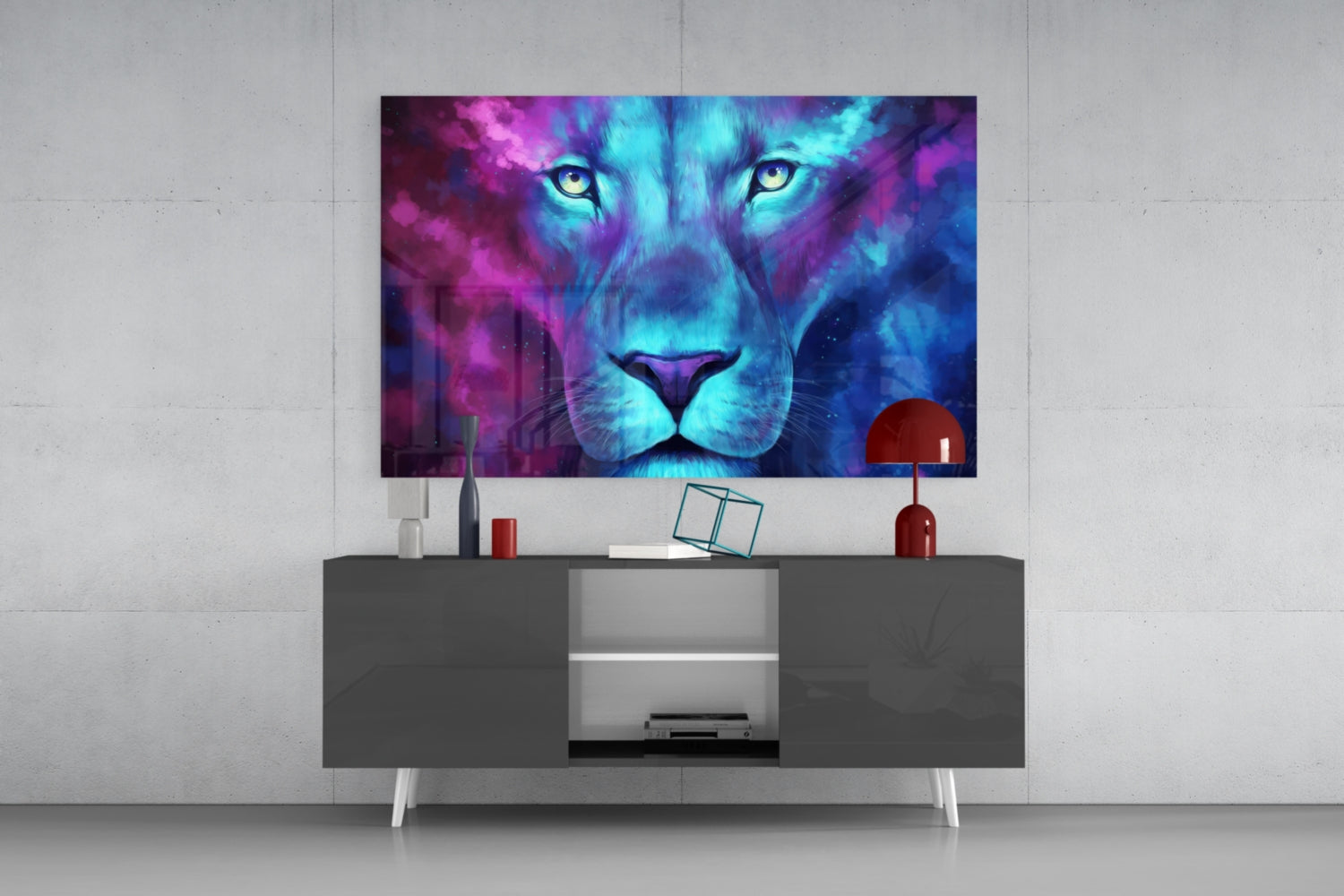Lion Glass Wall Art.