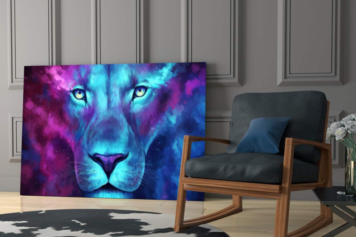 Lion Glass Wall Art.
