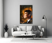 Tommy Shelby Profile artwork styled in a creative loft interior