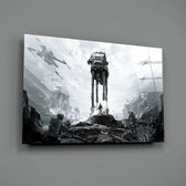 Star Wars tribute panel anchoring a man cave wall