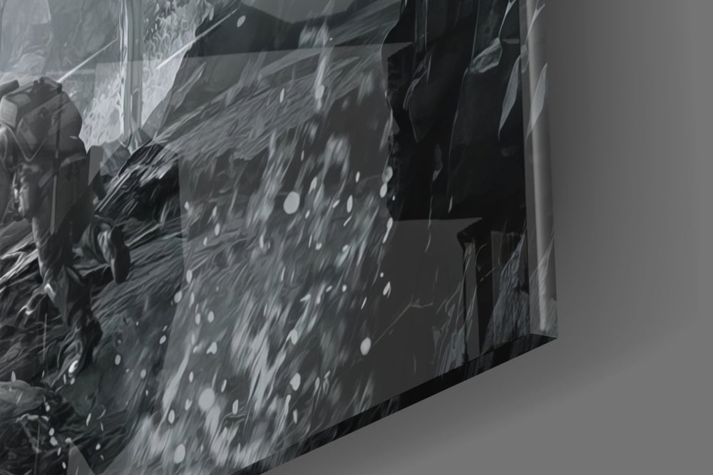 Cinematic artwork in a Star-Wars-leaning home interior