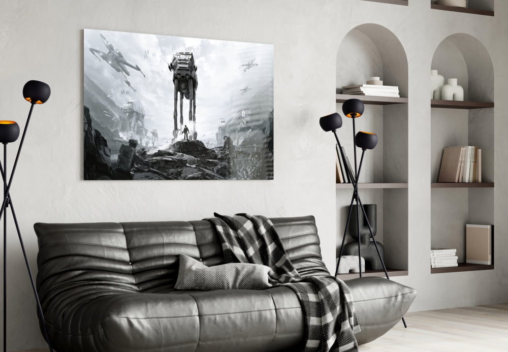 Battlefront artwork styled in a gaming room interior