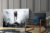Star Wars yatay panel against a moody dark-painted accent wall