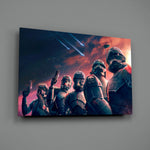 Star Wars tribute panel anchoring a man cave wall