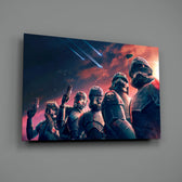 Star Wars tribute panel anchoring a man cave wall