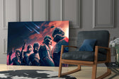 Star Wars yatay panel against a moody dark-painted accent wall