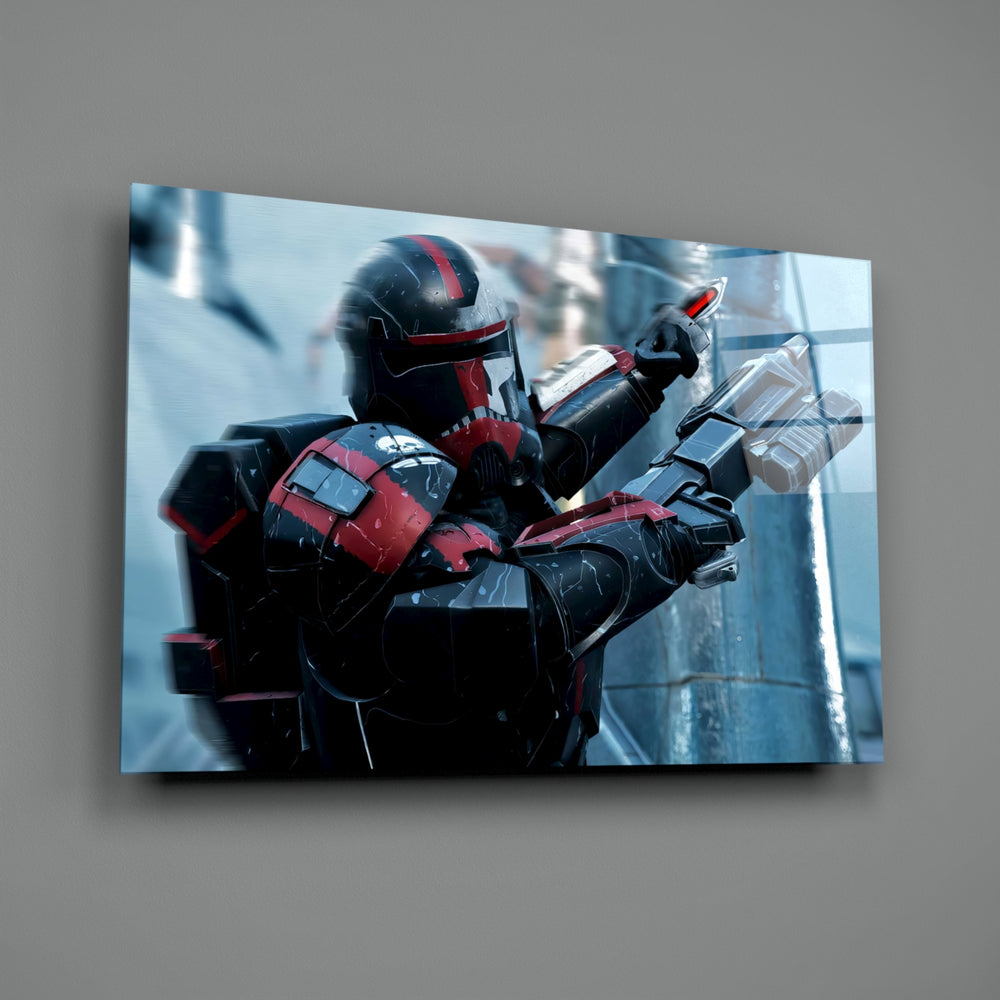 Star Wars tribute panel anchoring a man cave wall