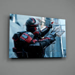 Star Wars tribute panel anchoring a man cave wall