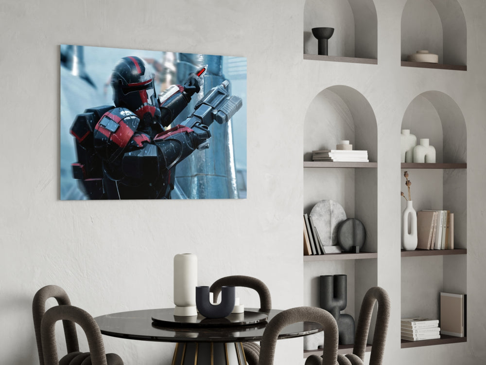 Star Wars glass print bringing trooper edge to a teen's bedroom
