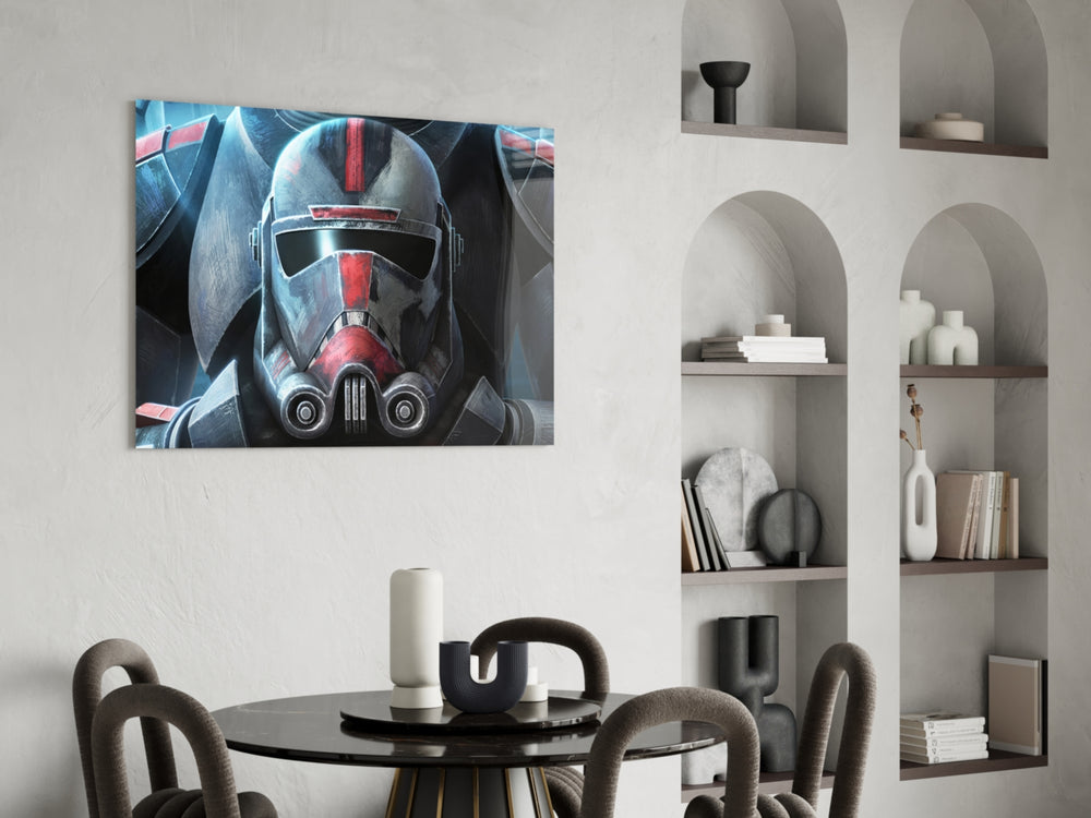 Star Wars glass print bringing trooper edge to a teen's bedroom
