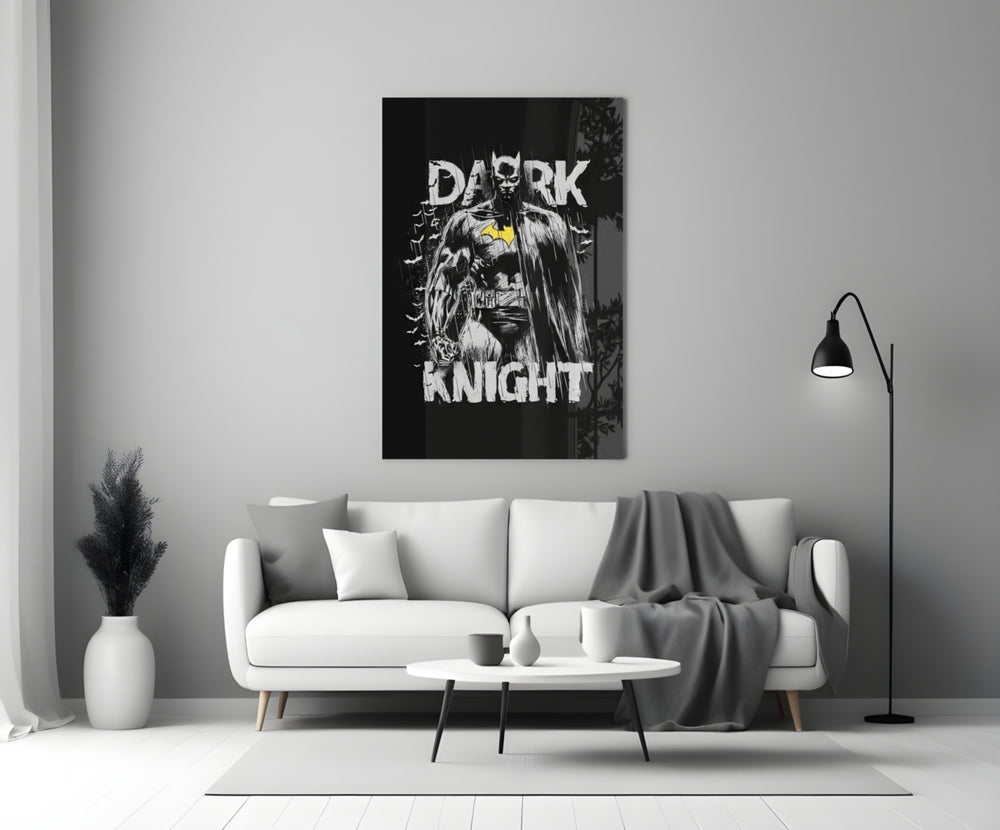 Dark Knight Comic artwork styled in a creative loft interior