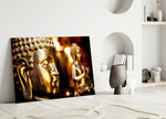 Golden Buddha artwork styled in a creative loft interior