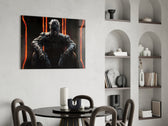 FPS yatay panel against a moody dark-painted accent wall