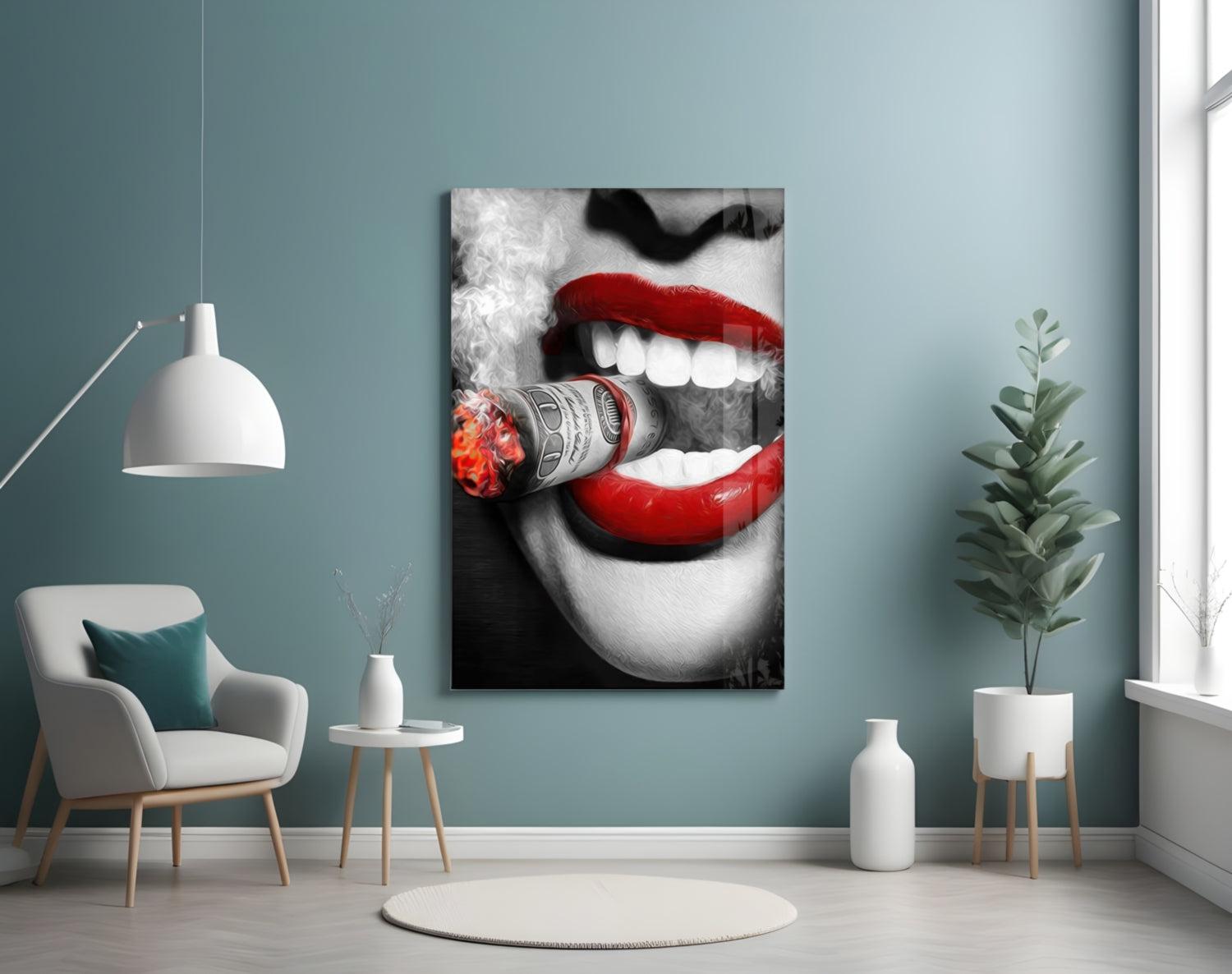 Burn the Money Glass Wall Art.