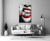Burn the Money artwork styled in a designer office interior