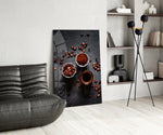 Café glass print bringing espresso edge to a dining room