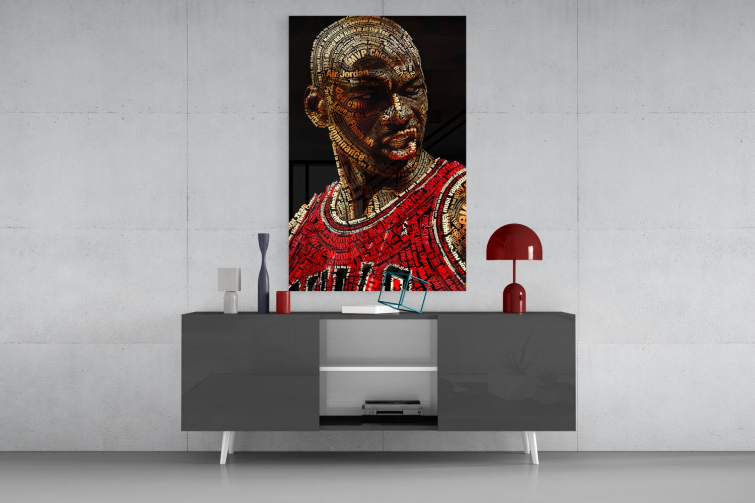 Michael Jordan Glass Wall Art.