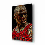 NBA tribute panel anchoring a sports bar wall