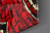 Michael Jordan Typography glass wall art catching light to reveal its painted text