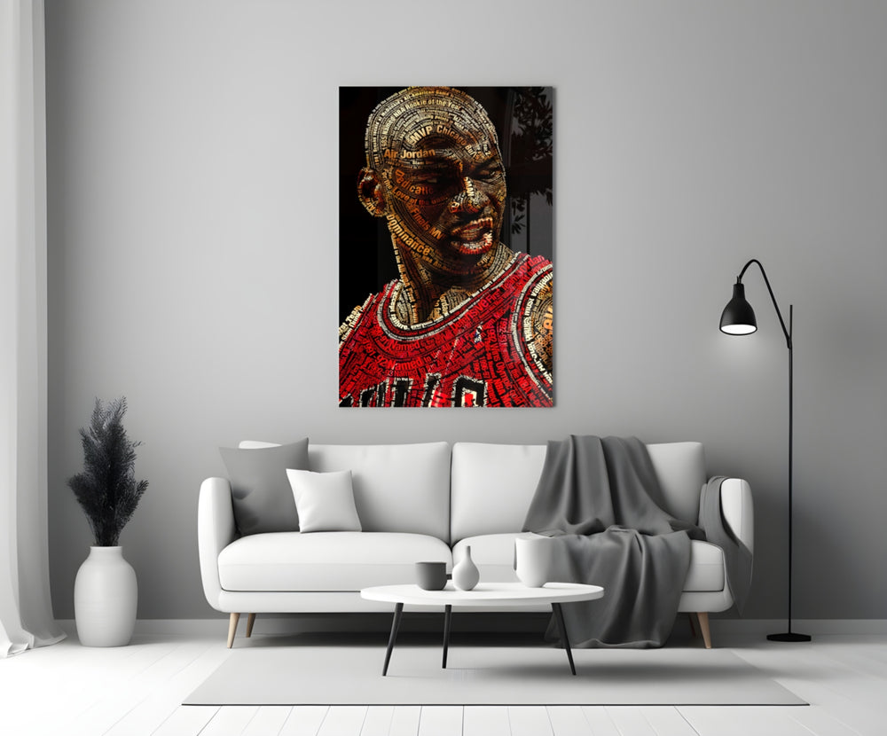 Michael Jordan Typography artwork styled in a teen's bedroom interior