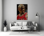 Michael Jordan Typography artwork styled in a teen's bedroom interior