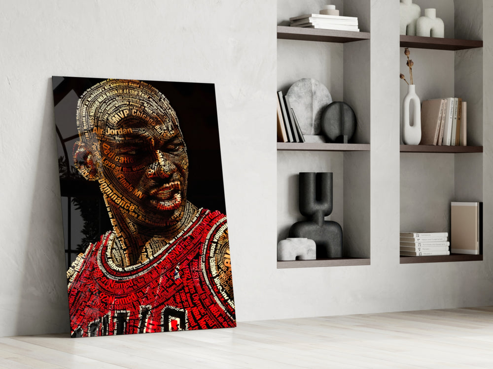 Cinematic artwork in a Bulls-leaning home interior