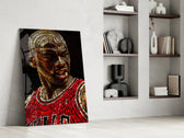 Cinematic artwork in a Bulls-leaning home interior