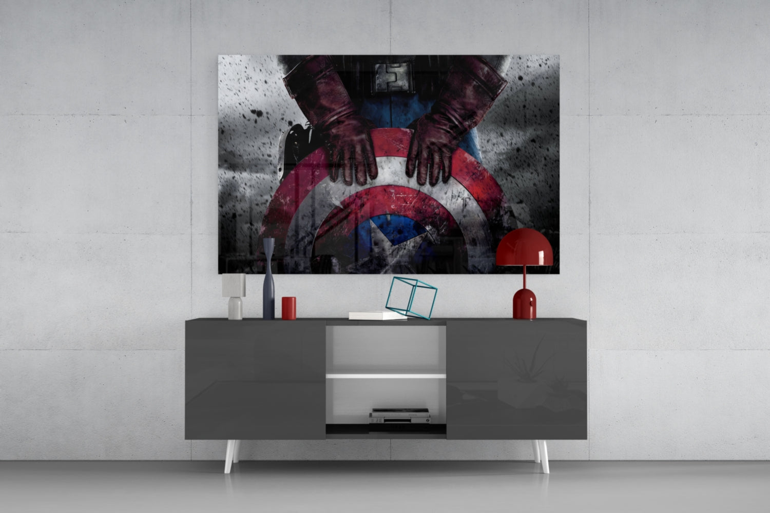 Captain America Glass Wall Art.