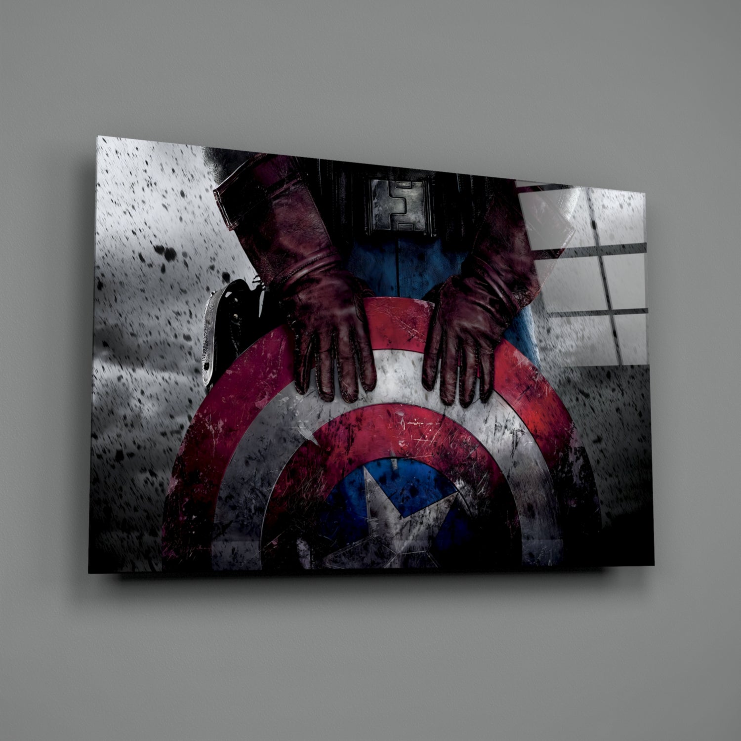 Captain America Glass Wall Art.