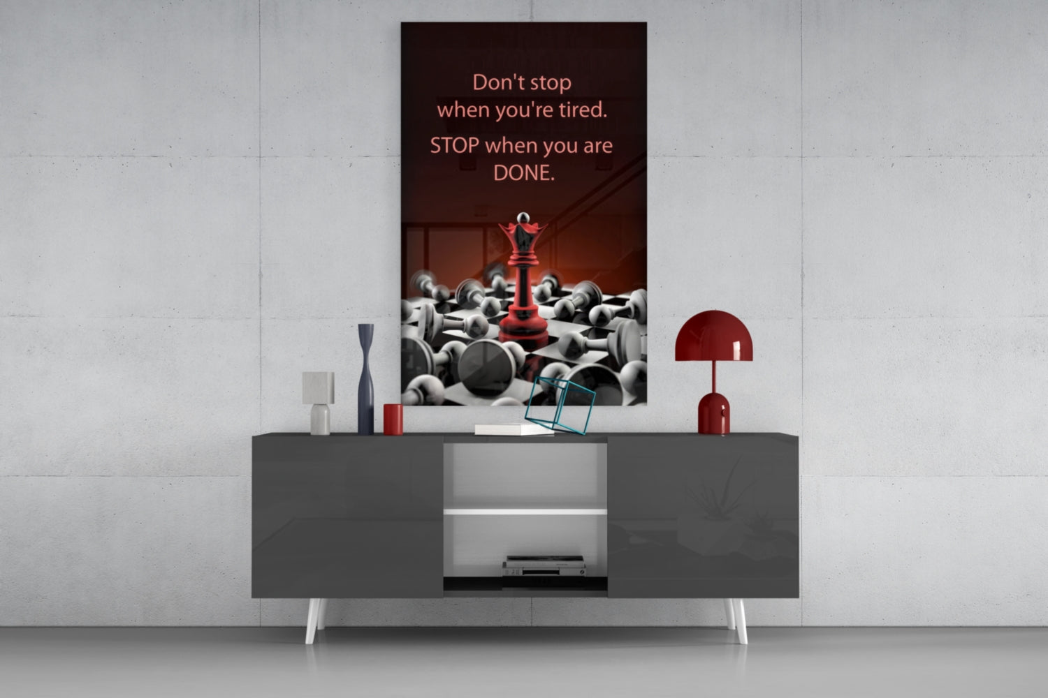 Don't Stop Glass Wall Art.