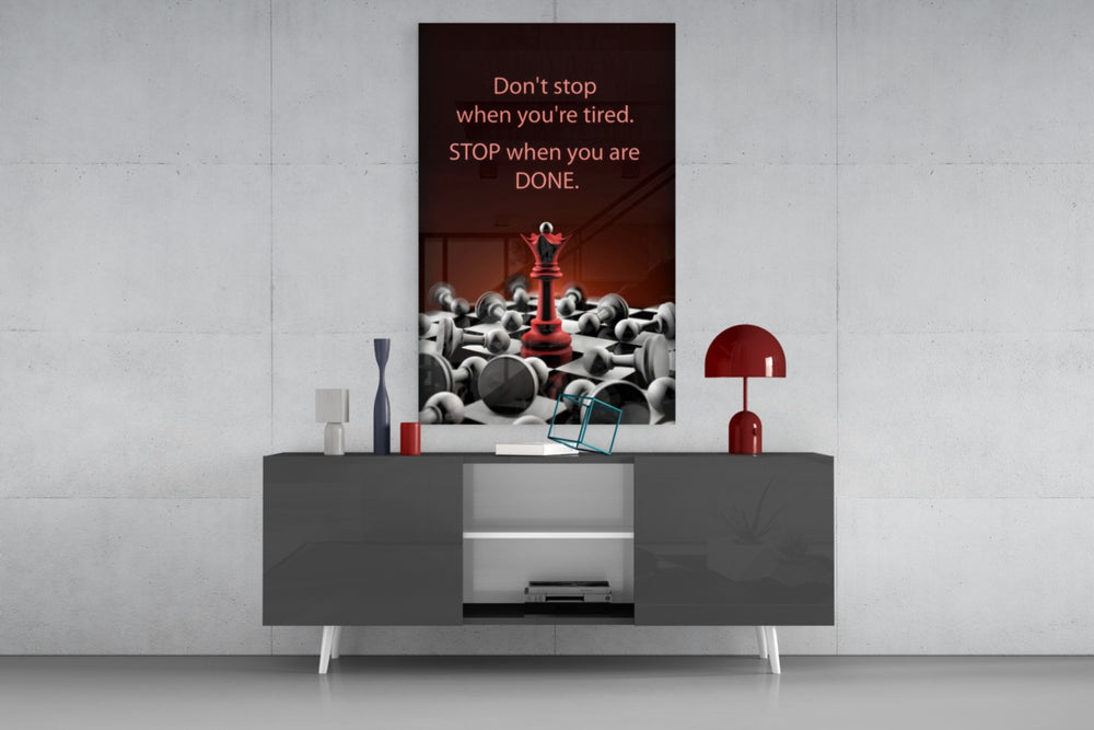 Don't Stop Glass Wall Art.