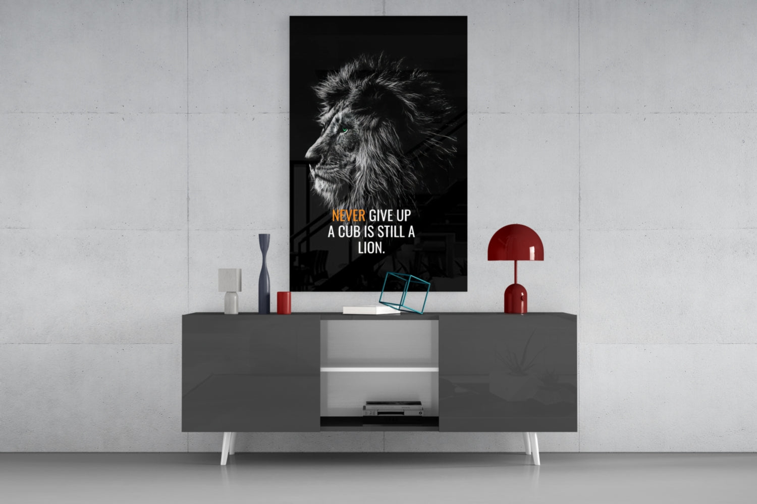 Lion Glass Wall Art.