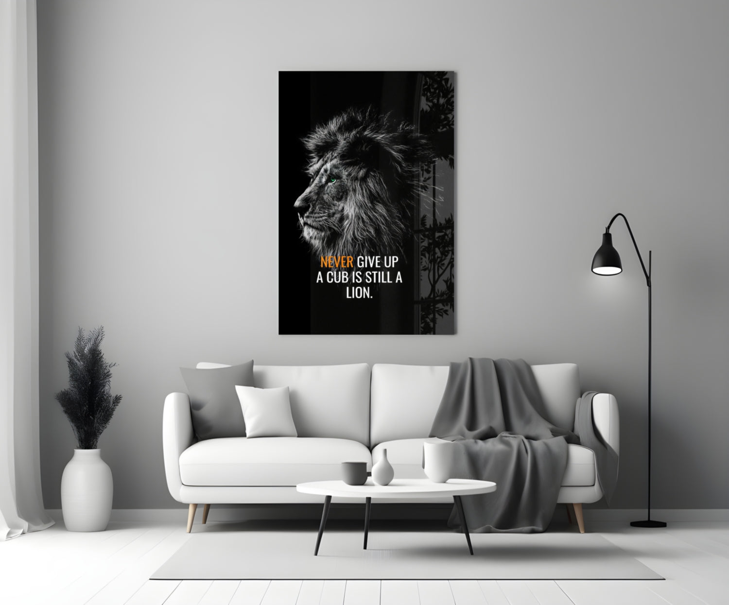 Lion Glass Wall Art.