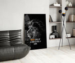 Wildlife glass print bringing motivational edge to a creative loft