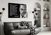 Words of Malcolm X artwork styled in a creative loft interior