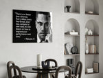 Civil-rights glass print bringing motivational edge to a designer office