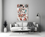 Harley Quinn artwork styled in a vanity wall interior