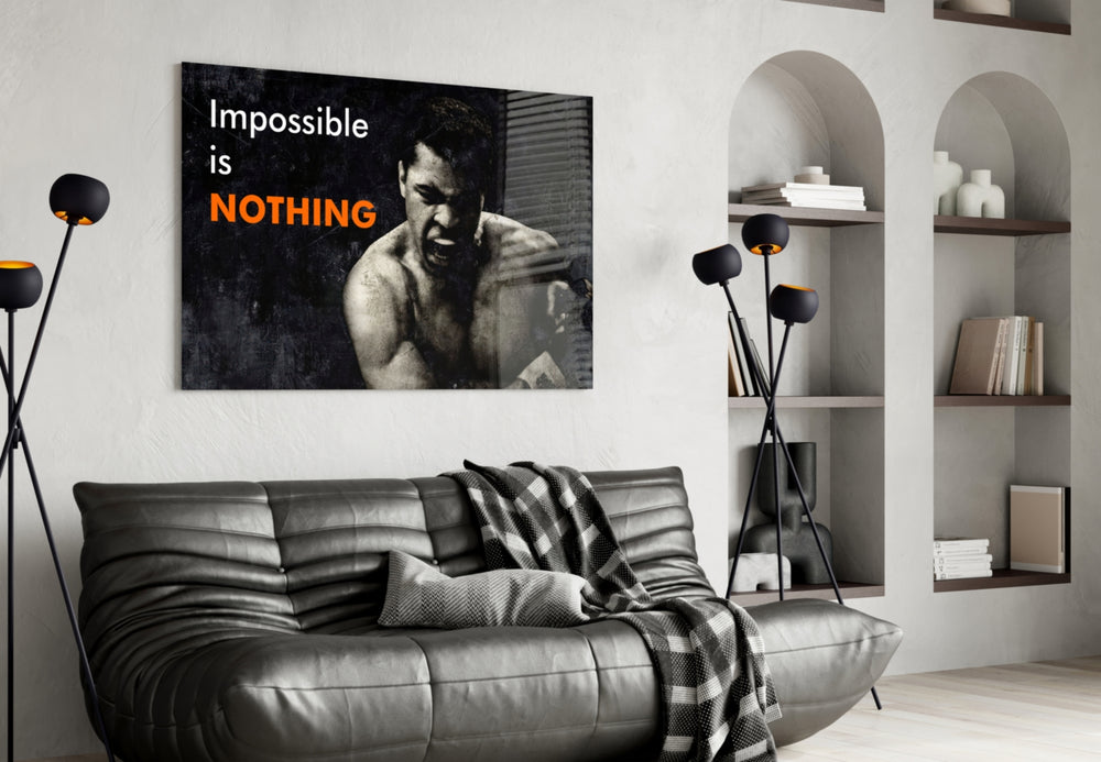 Ali Impossible Is Nothing artwork styled in a teen's bedroom interior