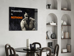 Boxing glass print bringing motivational edge to a creative loft