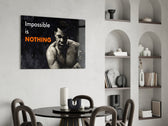 Boxing glass print bringing motivational edge to a creative loft